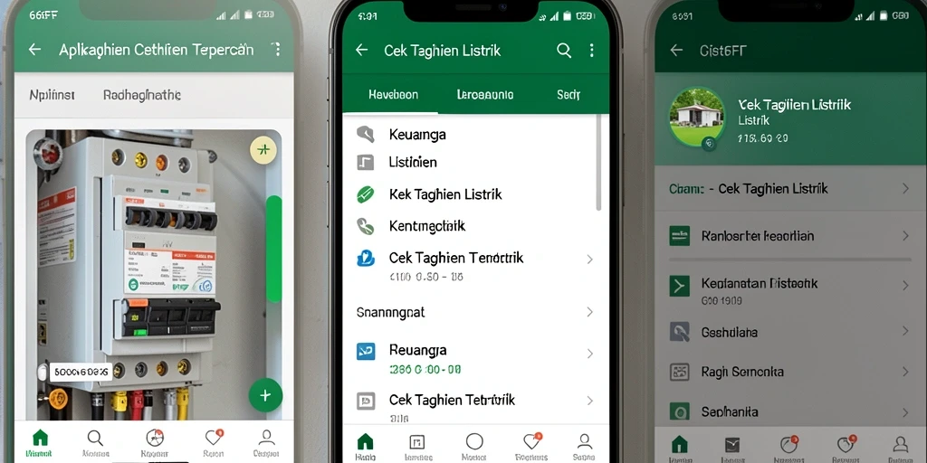 Tampilan antarmuka aplikasi 666FF untuk cek tagihan listrik.