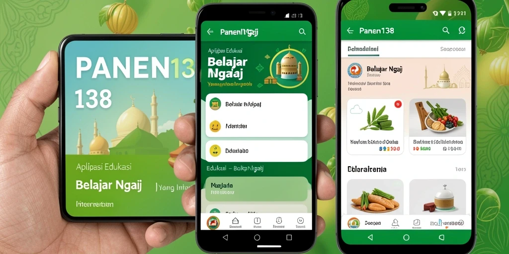 Tampilan antarmuka intuitif dari aplikasi belajar ngaji.