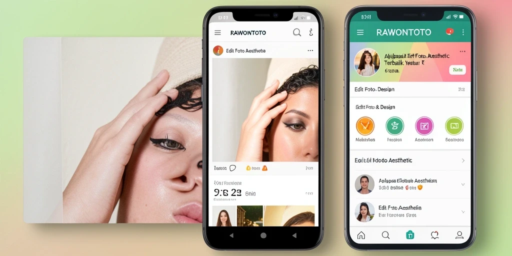 Tampilan utama RAWONTOTO dengan fitur edit foto aesthetic yang menarik.