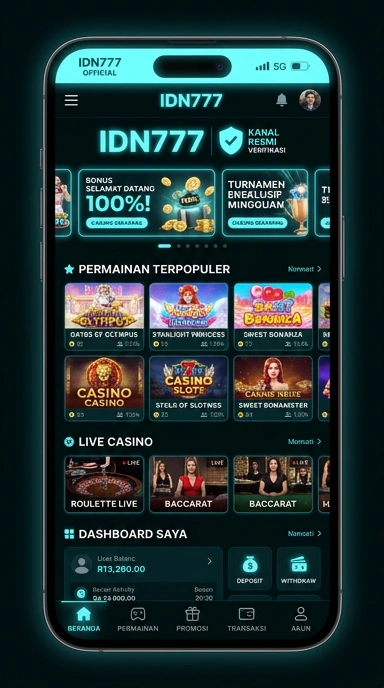 Tampilan kanal resmi idn777